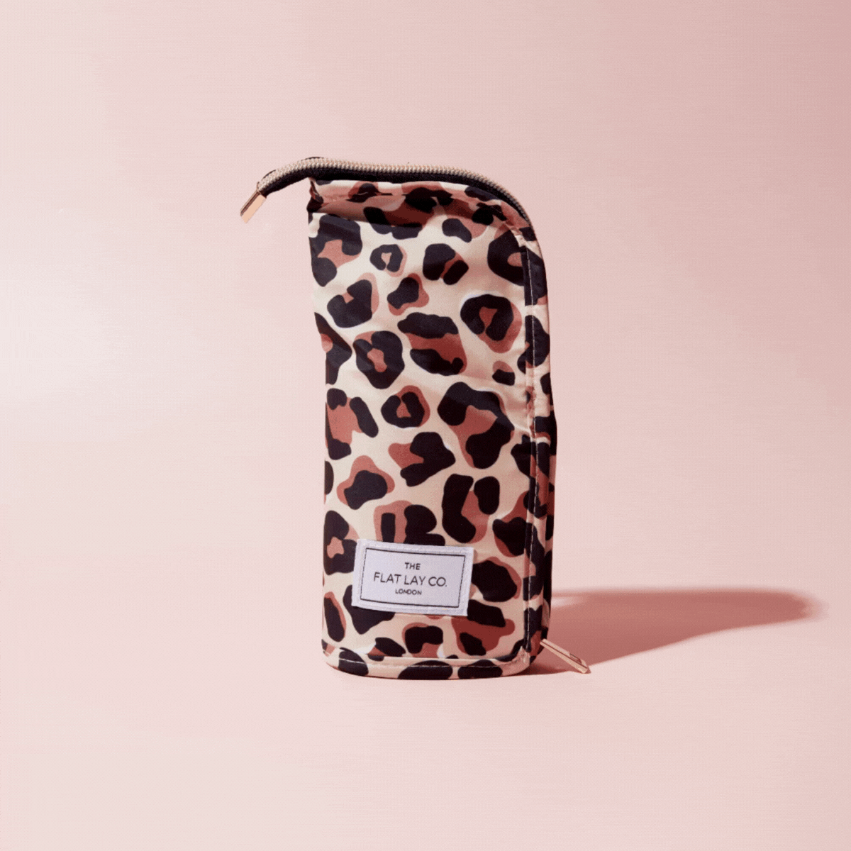 Leopard Print Standing Brush Case and Pot