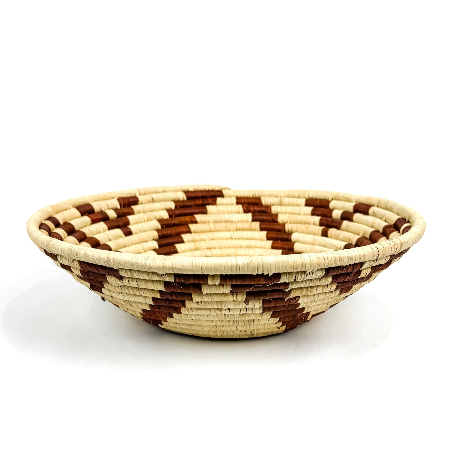 Grass-Woven Basket, Natural/Brown Star