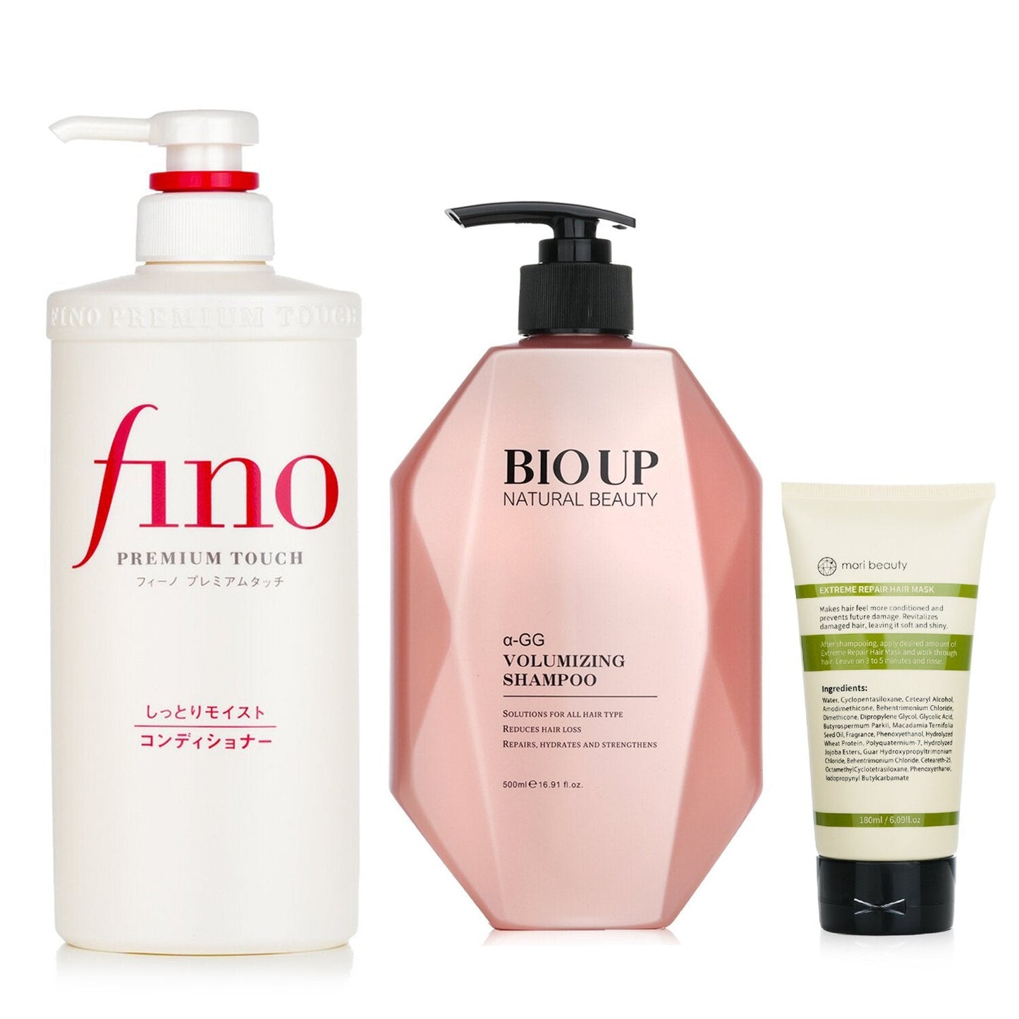 Shiseido Shiseido Hair Conditione 550ml + Natural Beauty BIO UP Shampoo 500ml + mori beauty Hair Mask 180ml 3pcs