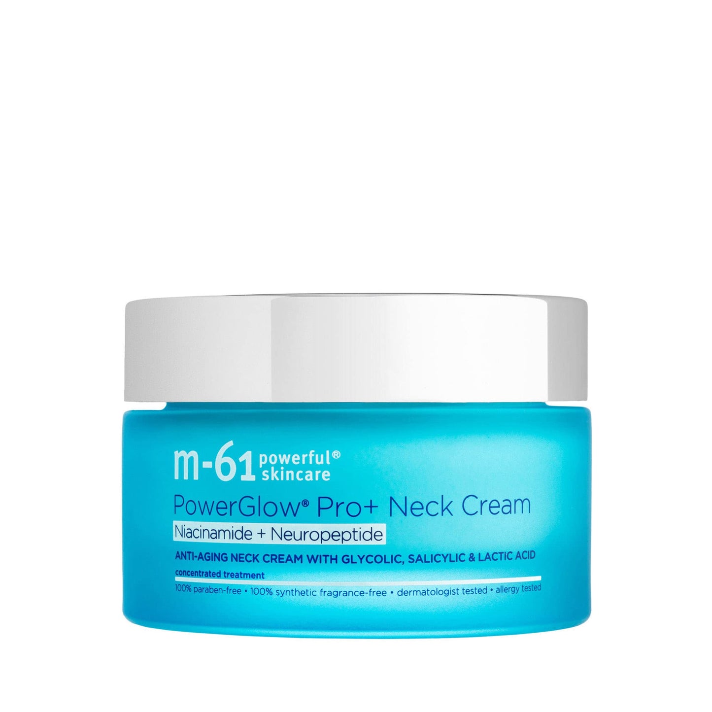 M-61 PowerGlow Pro+ Niacinamide+Neuropeptide Neck Cream - Anti-aging niacinamide and neuropeptide neck cream with glycolic, salicylic & lactic acid