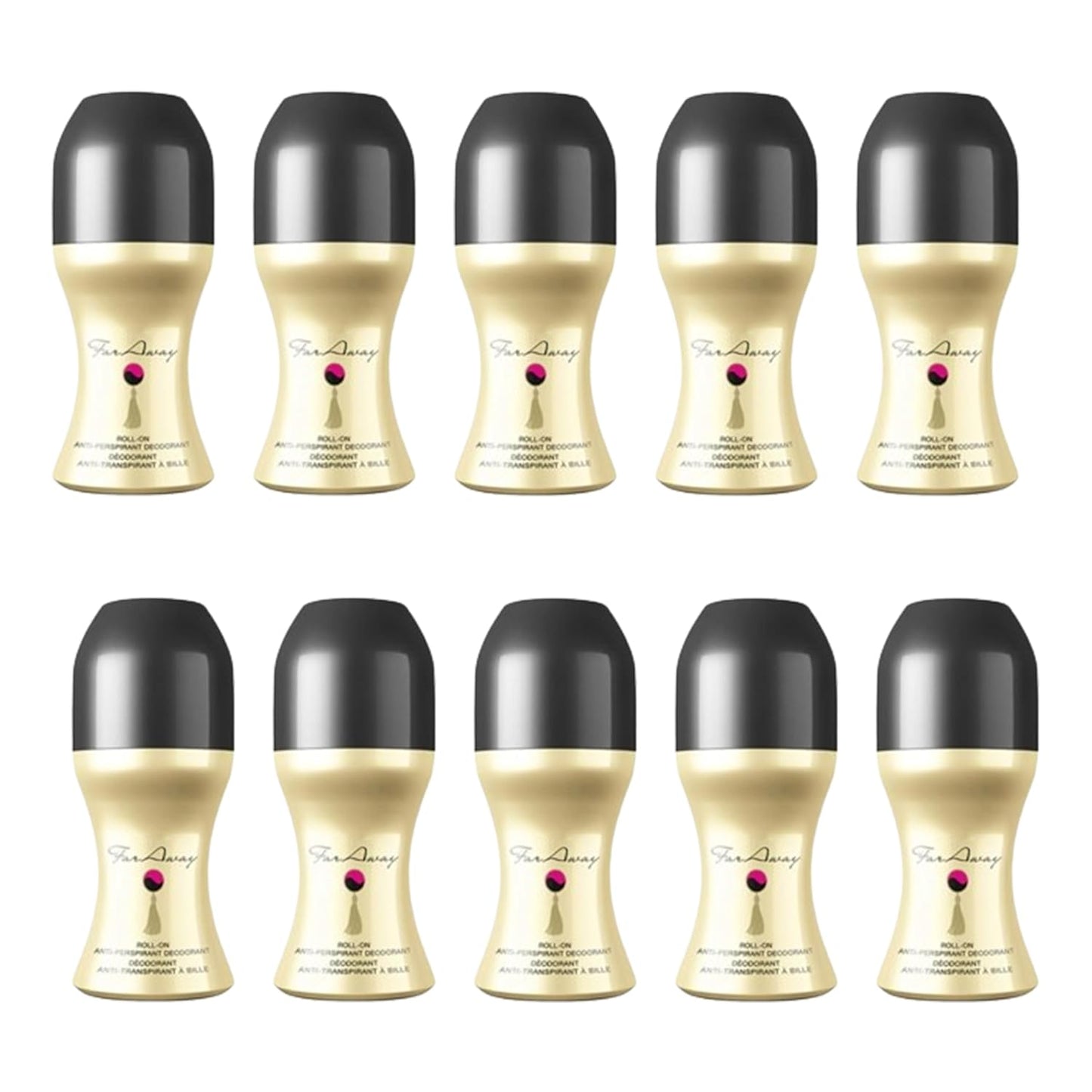 Far Away Women's Antiperspirant Roll-On Deodorant 50 ml, Floral and oriental scent, Notes of sandalwood, jasmine and freesia (Pack Of 10)