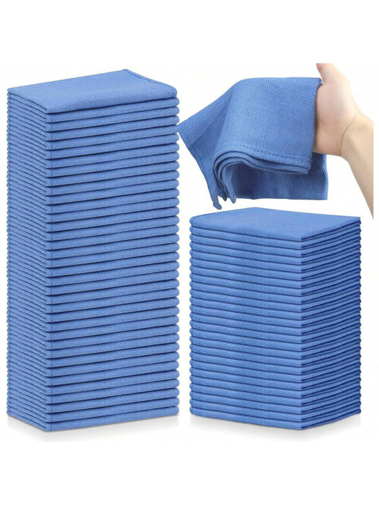 Homehours 100 Pcs Blue Surgical Huck Towels Bulk 24 x 17 Inches Cotton Cleaning Shop Towels Blue Shop Rags Absorbent Wiping Towels for Cleaning Shops Bars Hotel Industries Garage