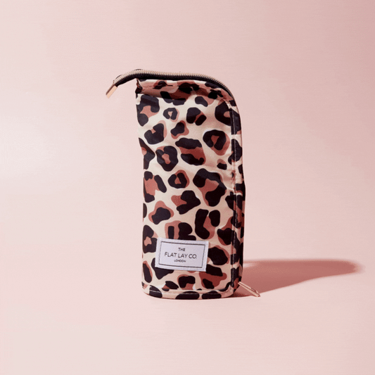 Leopard Print Standing Brush Case and Pot