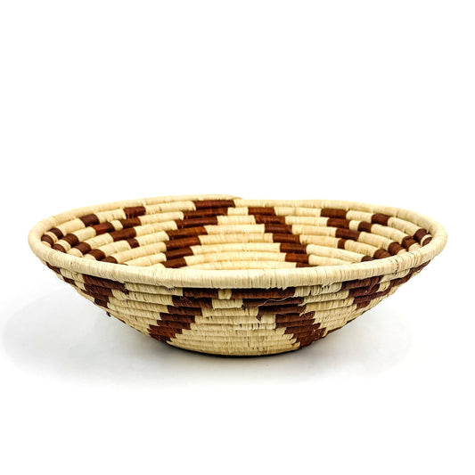 Grass-Woven Basket, Natural/Brown Star
