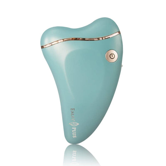 Emay plus Facial All in One Skin Massager, Gua Sha Cold/Warm Firming V-line Wrinkle Reduce Lifting (HazeBlue)
