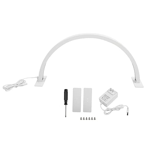Merterfly Desk Lamp for Nail Tech, Nail Desk Lamp Led Light 3000k‑6500k Half Moon Shaped Lash Extension Light Adjust Brightness Eyelash Facial Spa Salon Makeup (White)