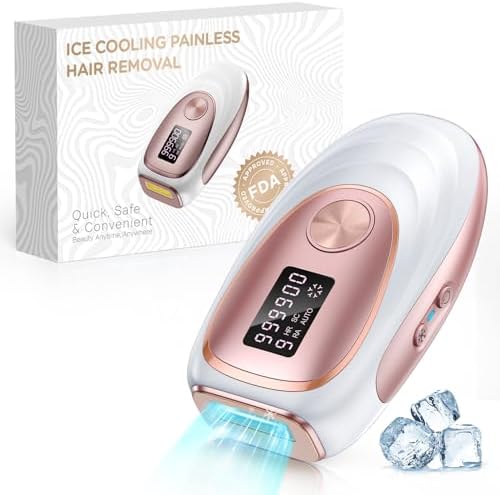 LYSMOSKI Laser Hair Removal with Cooling - 3 IN 1 IPL Hair Removal with 9 Levels, Painless Hair Remover Device for Women Men, for Whole Body, Home Use