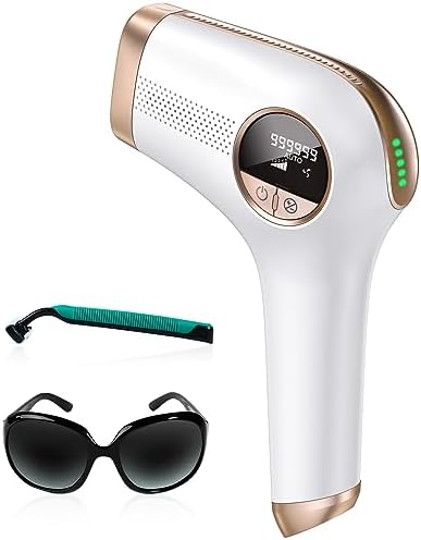 Aopvui Laser Hair Removal for Women and Men, Update Red-light IPL Hair Removal Device for Permanent Results, Flat-Head Window for Body & Face at-Home Use, 999,999 Flashs