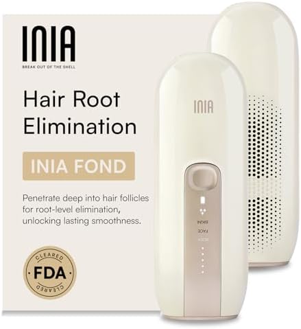 INIA Laser Hair Removal Device for Women and Men, INIA Fond Hair Remover with Long-Lasting in Hair Reduction for Body&Face, Safe at-home Results for Armpits, Bikini and Legs