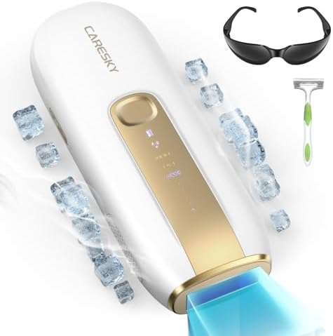 Laser Hair Removal Device with Ice Air Cooling, Painless Permanent Hair Remover for Women and Men, 3-In-1 IPL Hair Removal System - Body, Face, Bikini Line at Home Use