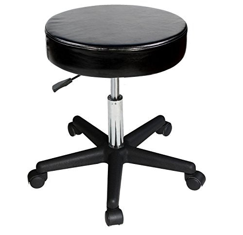 Master Massage Versatile Height Adjustable Rolling Swivel Hydraulic Stool In Black for Salon, Beauty, Home & Office, 1count