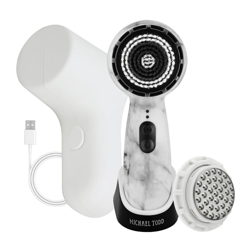 Michael Todd Beauty – Soniclear Petite – Facial Cleansing Brush System – 3-Speeds – Face Cleansing Brush & Exfoliating Face Brush