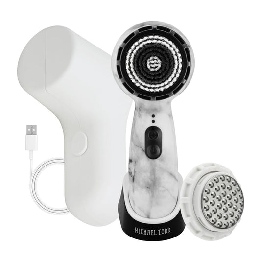 Michael Todd Beauty – Soniclear Petite – Facial Cleansing Brush System – 3-Speeds – Face Cleansing Brush & Exfoliating Face Brush