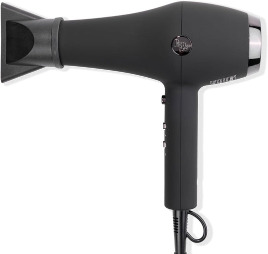 L'ANGE HAIR Soleil Professional Hair Dryer | 3 Heat Settings & 2 Airflow Settings | Cool Shot Locks-in Style | Professional Length Cord | Best Lightweight Hair for Smooth Blowouts (Black)