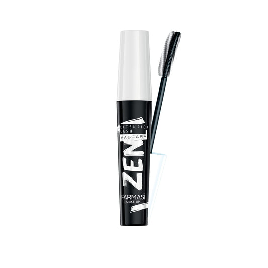 FARMASi Zen Extension Lash Mascara, Intense Length, No Flaking, No Smudging, No Clumping, Volumizes &amp; Separates Lashes, Fuller Longer and Thicker Lashes, Blackest Black, 0.27 fl. Oz / 8 ml