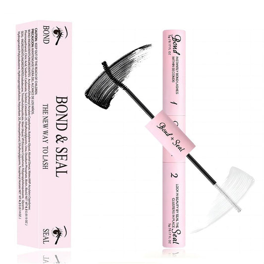 Lash Bond and Seal, 2-in-1 Lash Bond and Seal Waterproof, Cluster Lash Glue for Cluster Eyelash Extensions,Lash Extension Glue for All Day Wear Latex-Free Suitable for Sensitive Eye