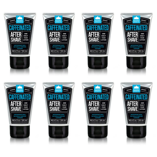Pacific Shaving Company Caffeinated Aftershave - Helps Reduce Appearance of Redness, With Safe, Natural, and Plant-Derived Ingredients, Soothes Skin, Paraben-Free, Made in USA, 3.4 oz (8-Pack)