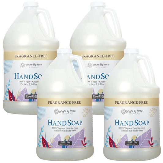 Ginger Lily Farms Botanicals All-Purpose Natural Fragrance-Free Hand Soap, Liquid Hand Soap Refill, 128 Ounces, 1 Gallon (Case of 4)
