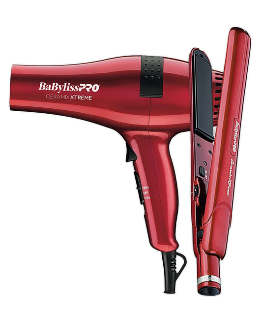 BaBylissPRO CEPP1 Ceramix Xtreme Straightening Iron/Professional Hair Dryer Value Pack, Set of 2
