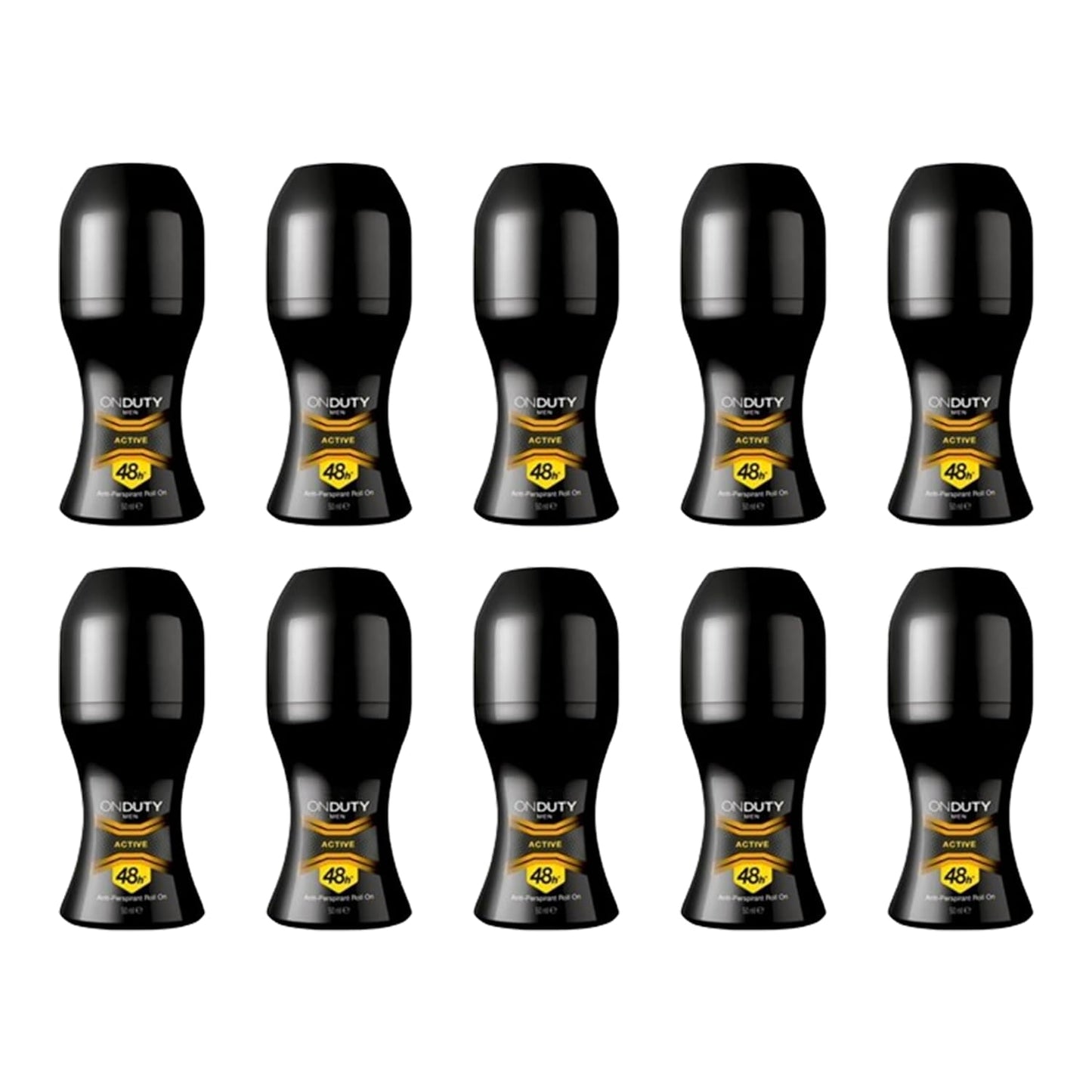 On Duty Active Men's Antiperspirant Roll-On Deodorant 50 ml, Confidence with protection that lasts for hours!, Protective barrier against sweat with Dry pore technology (Pack Of 10)