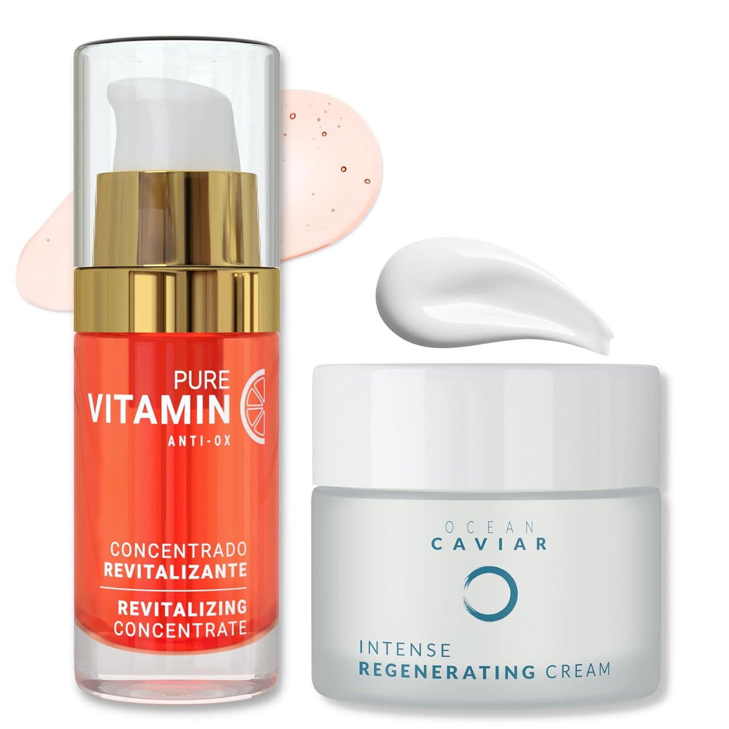 Noche Y Dia Hydrating and Moisturizing Day and Night Bundle - Vitamin C Serum & Caviar Face Cream