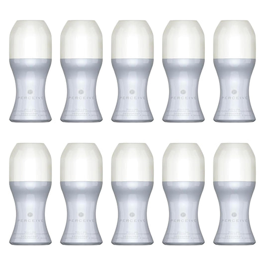 Perceive Antiperspirant Roll-On Deodorant 50 ml. For womans, Anti-perspirant Roll-On Deodorant, Floral and oriental scent, Notes of white pepper, yellow freesia and gardenia (Pack Of 10)