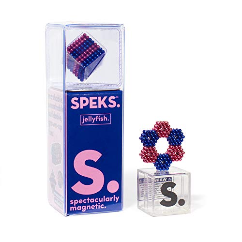 Speks Magnetic Balls, Stripes Jellyfish Edition - Set of 512 (2.5mm) Magnets, Fun Stress Relief Desk Toy for Adults, Mashable Smashable Buildable