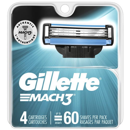 Gillette Mach3 Men's Razor Blade Refills, 4 Count