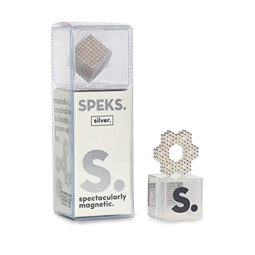 Speks Magnetic Balls Luxe Silver Set of 512 (2.5mm) Fun Stress Relief Desk Toy for Adults, Mashable Smashable Buildable