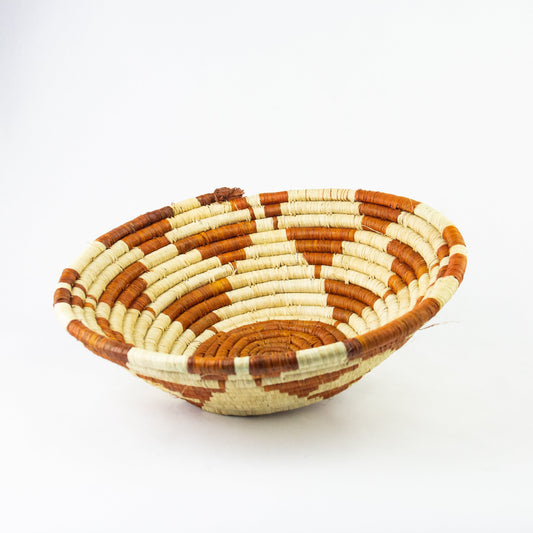 Grass-Woven Basket, Burnt Orange Triangle