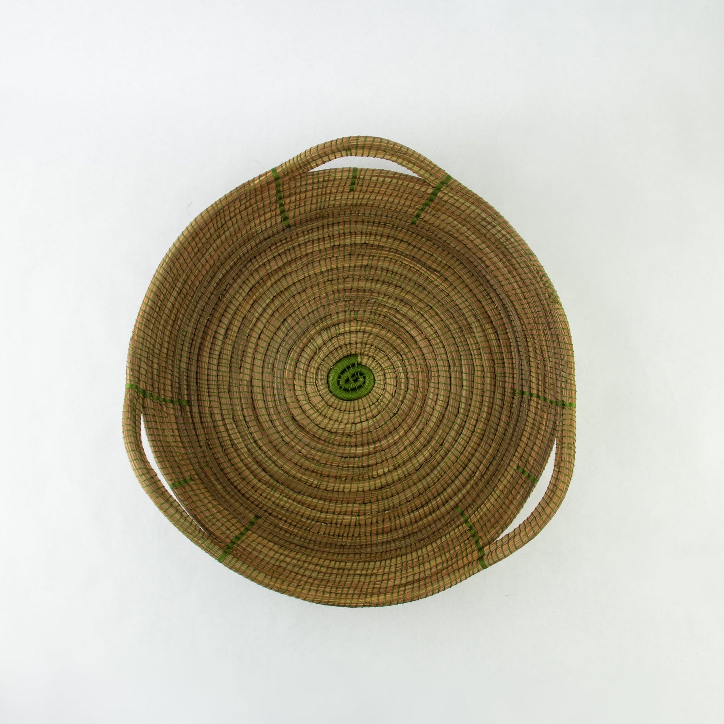 Pine Needle Basket, Olive Triangle