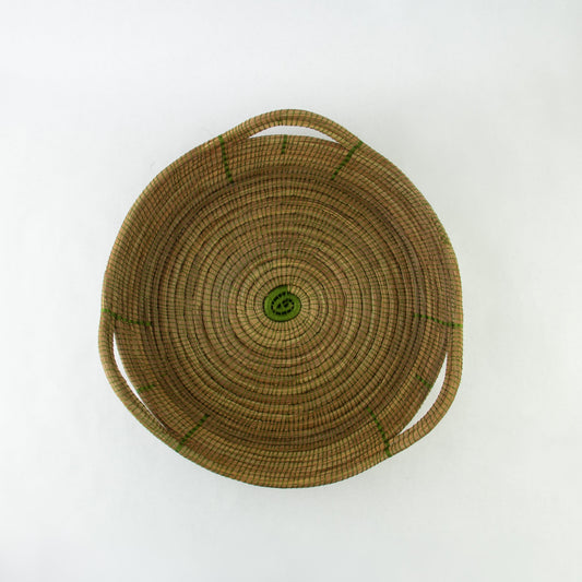 Pine Needle Basket, Olive Triangle