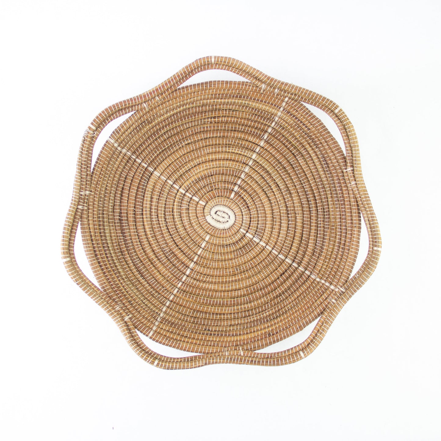 Pine Needle Basket, Ivory Circle