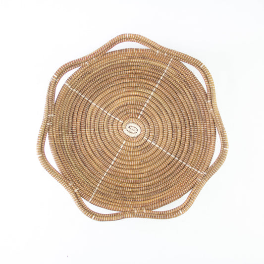 Pine Needle Basket, Ivory Circle