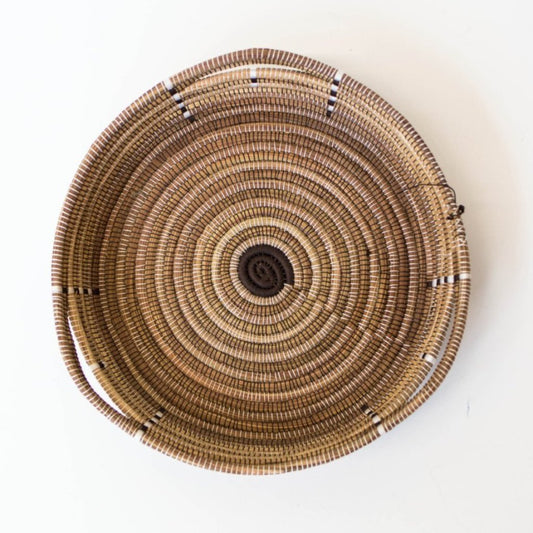 Pine Needle Basket, Brown Triangle