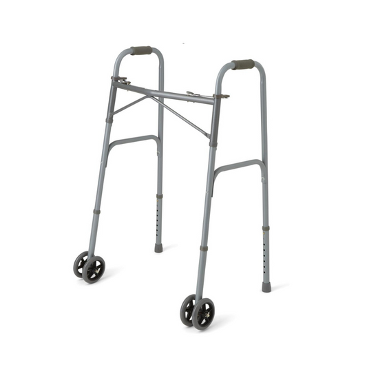 Medline Extra Wide Bariatric Walker with Wheels - 600 lb Capacity