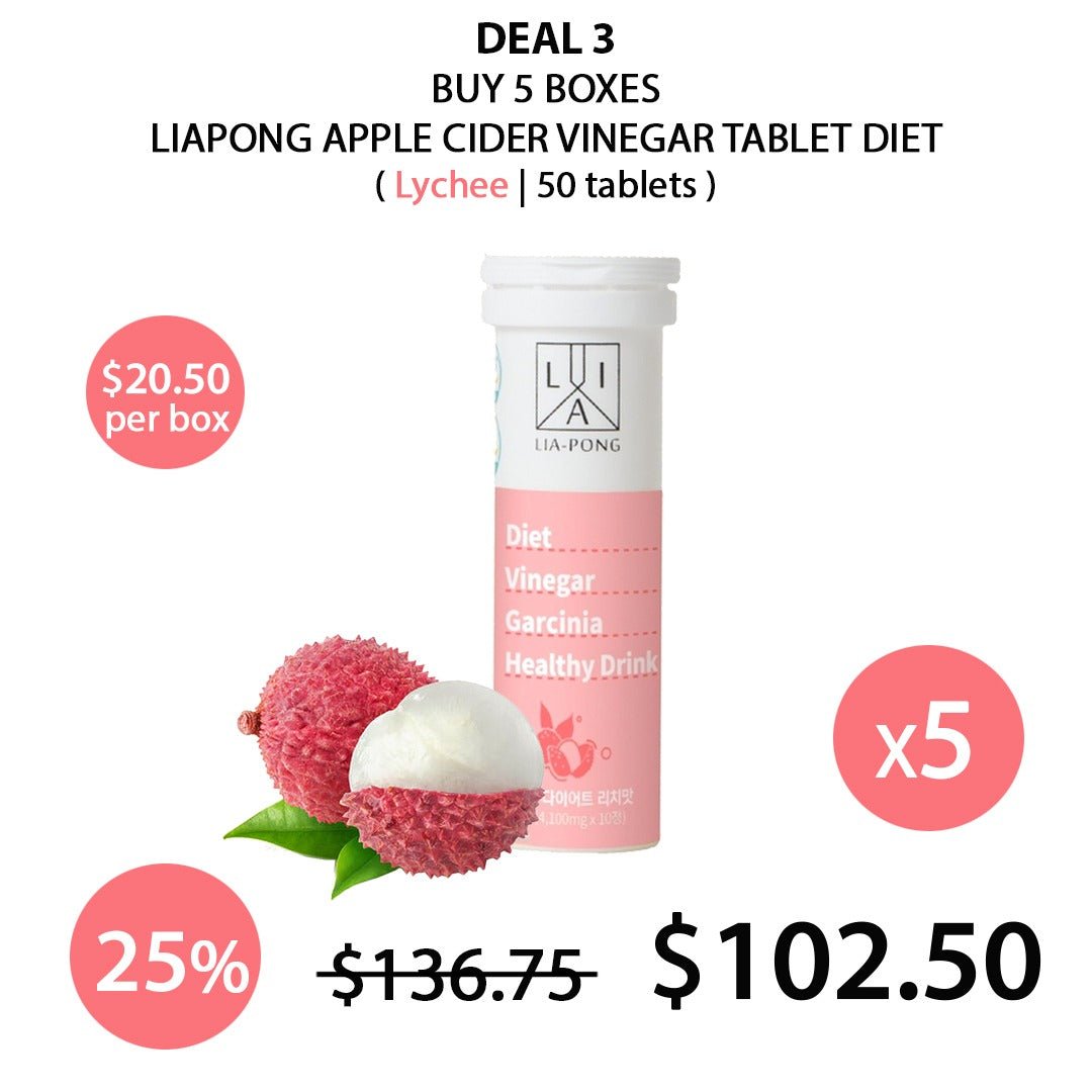 [LIAPONG] Apple Cider Vinegar Tablet Diet - Lychee 41g (4100mg x 10 tablets) - COCOMO
