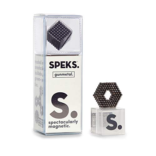 Speks Magnetic Balls Luxe Gunmetal Set of 512 (2.5mm) Fun Stress Relief Desk Toy for Adults, Mashable Smashable Buildable