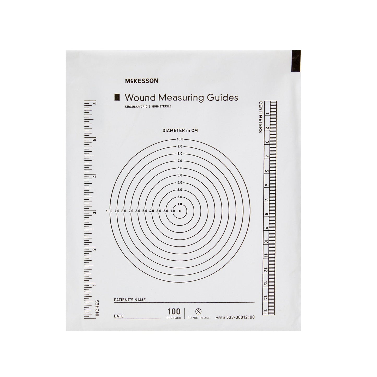 McKesson Nonsterile Plastic Wound Measuring Guide, 5 x 7 Inch