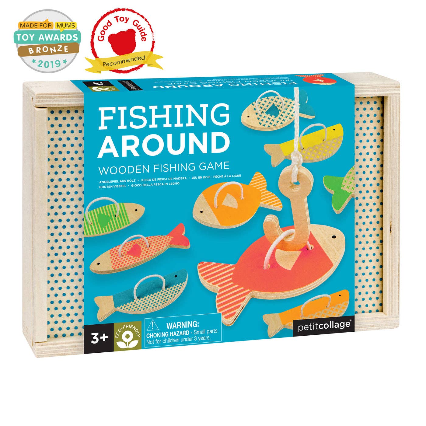 Petit Collage Fishing Around | Wooden Fishing Game